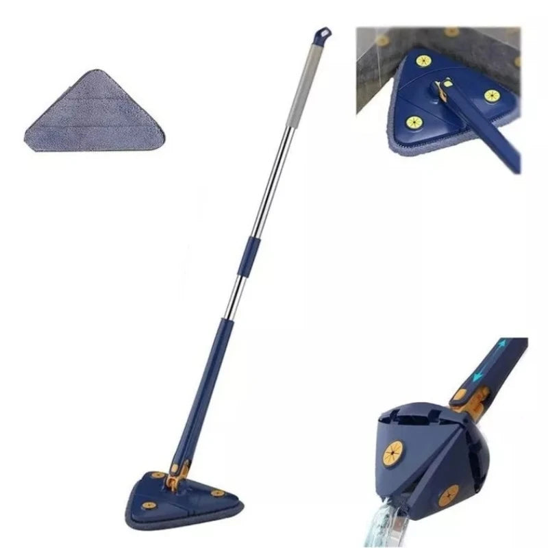 Mop de Limpeza Triangular Ajustável Giratório 360° - Praticidade, Precisão e Alto Desempenho em Cada Limpeza!