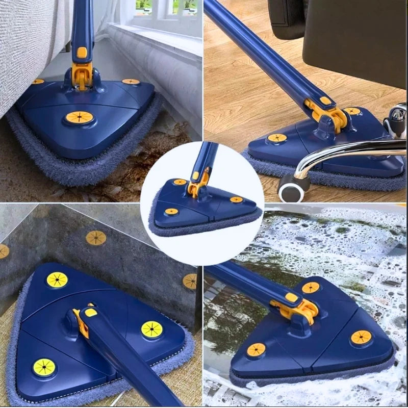 Mop de Limpeza Triangular Ajustável Giratório 360° - Praticidade, Precisão e Alto Desempenho em Cada Limpeza!